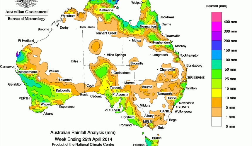 Weekly rainfall wrap, week ending 29 Apr 2014