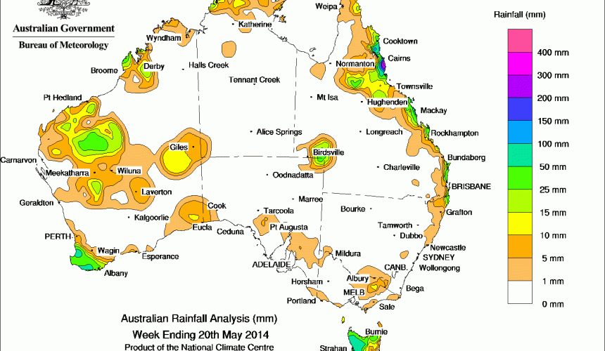 Weekly rainfall wrap, week ending 20 May 2014