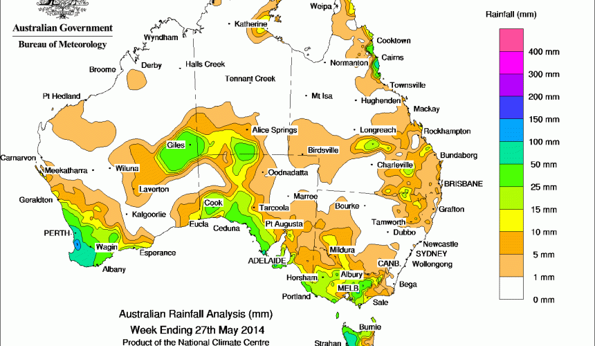 Weekly rainfall wrap, week ending 27 May 2014
