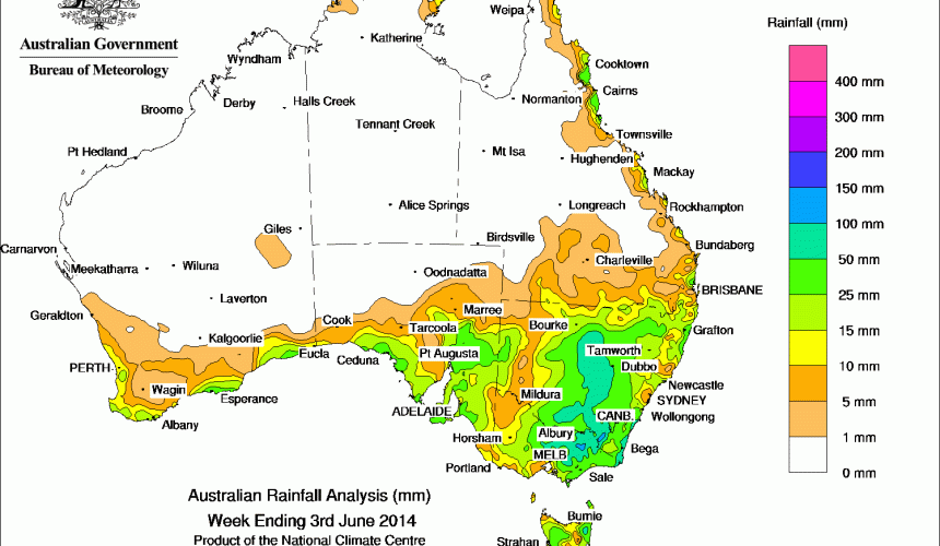 Weekly rainfall wrap, week ending 3 June 2014