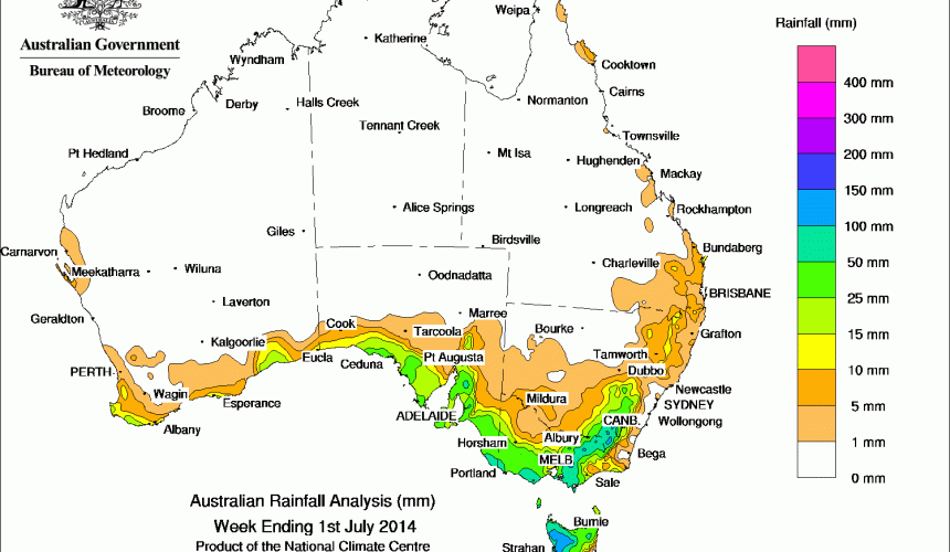 Weekly rainfall wrap, week ending 1 July 2014