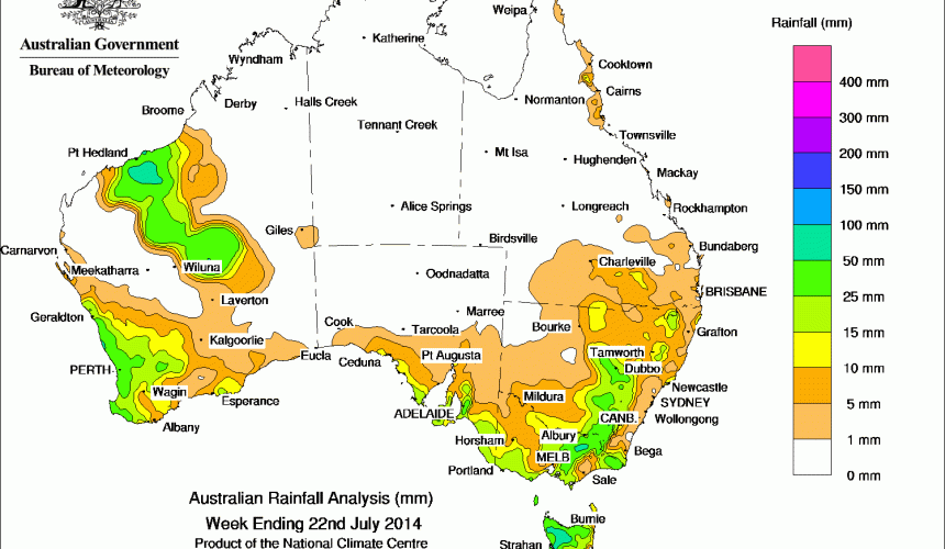 Weekly rainfall wrap, week ending 22 July 2014
