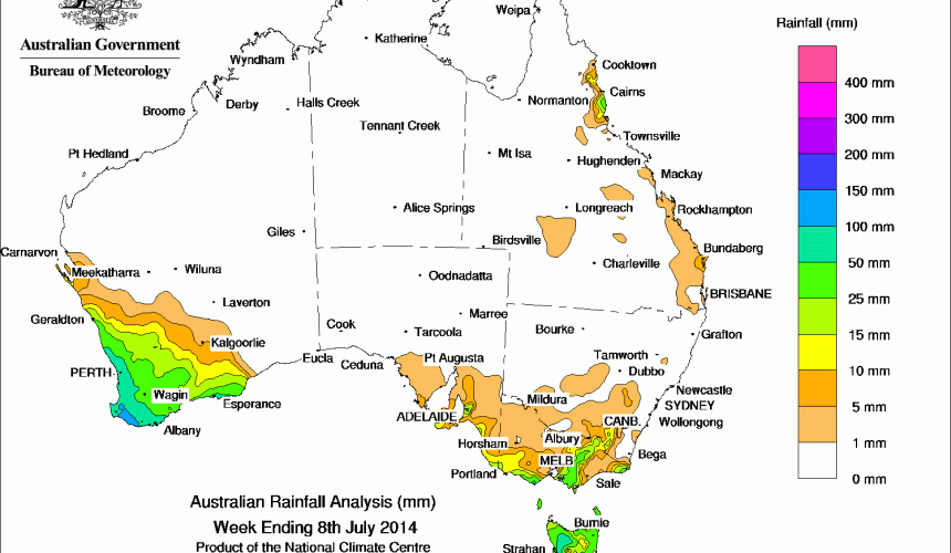 Weekly rainfall wrap, week ending 8 Jul 2014
