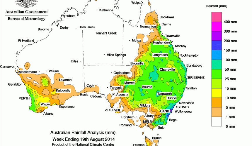 Weekly rainfall wrap, week ending 19 Aug 2014