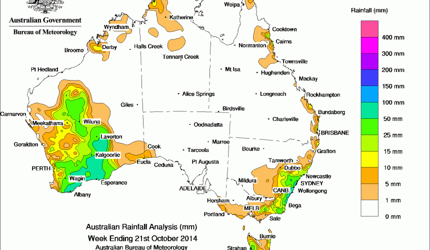 Weekly rainfall wrap, week ending 28 Oct 2014