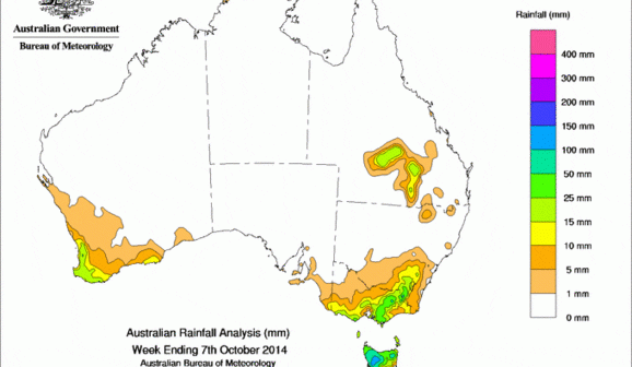 Weekly rainfall wrap, week ending 7 Oct 2014