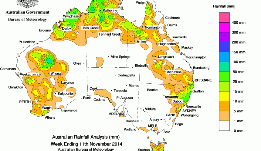 Weekly rainfall wrap, week ending 11 Nov 2014