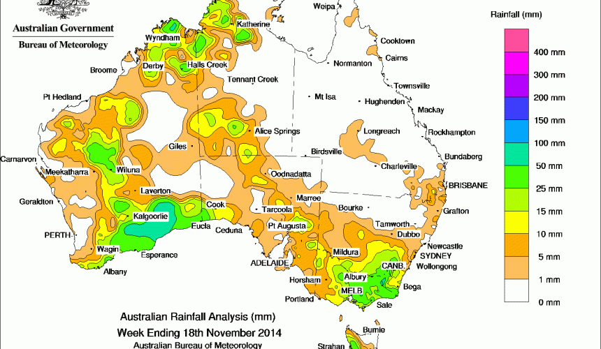 Weekly rainfall wrap, week ending 18 Nov 2014