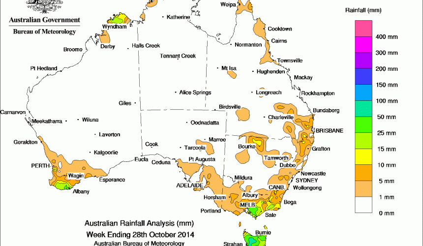 Weekly rainfall wrap, week ending 4 Nov 2014