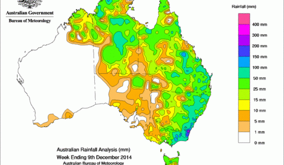 Weekly rainfall wrap, week ending 16 Dec 2014