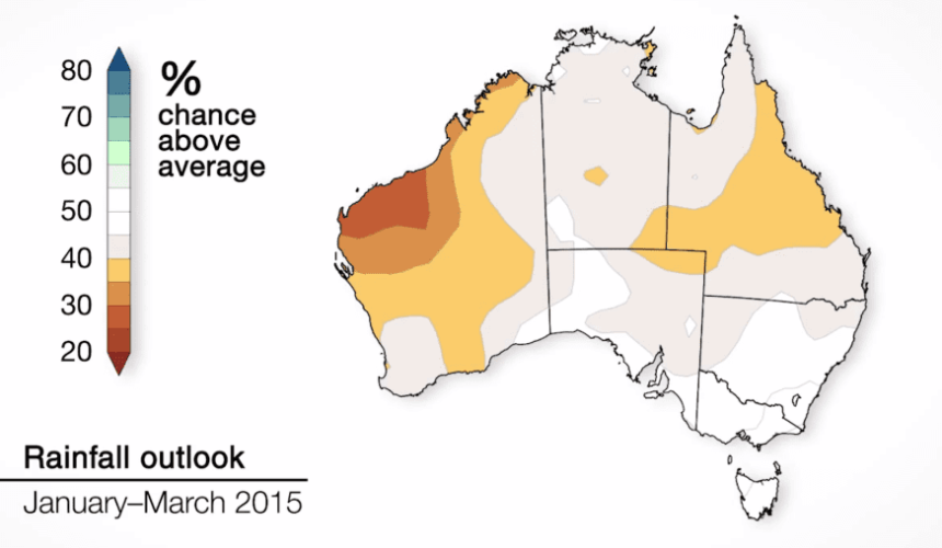 Seasonal climate outlook for Jan-Mar 2015