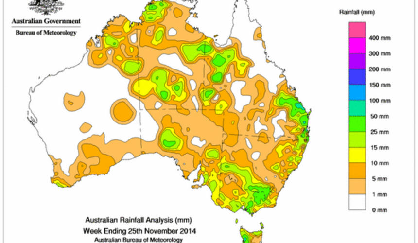 Weekly rainfall wrap, week ending 2 Dec 2014