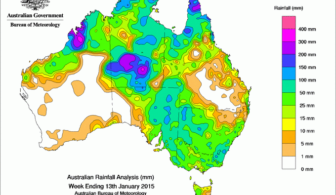 Weekly rainfall wrap: week ending 13 Jan 2015