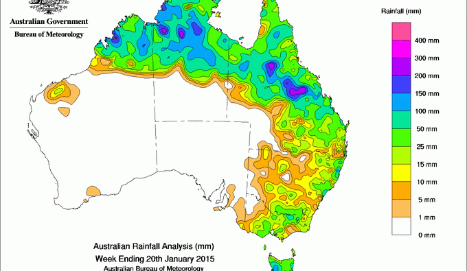 Weekly rainfall wrap, week ending 20 Jan 2015