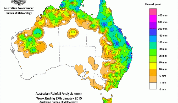 Weekly rainfall wrap, week ending 27 Jan 2015