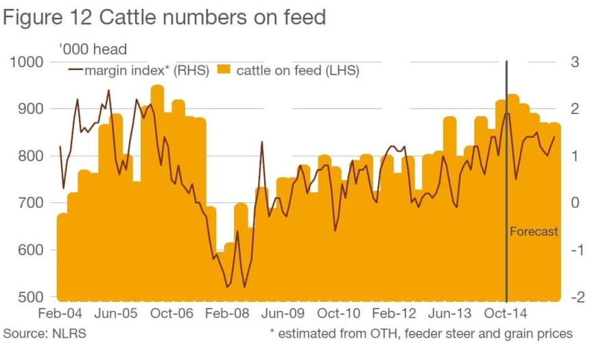 Feedlot numbers to ease, according to MLA’s 2015 projections