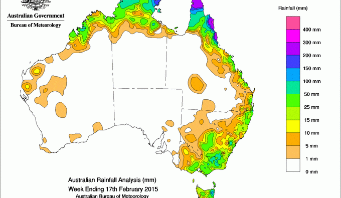 Weekly rainfall wrap, week ending 17 Feb 2015