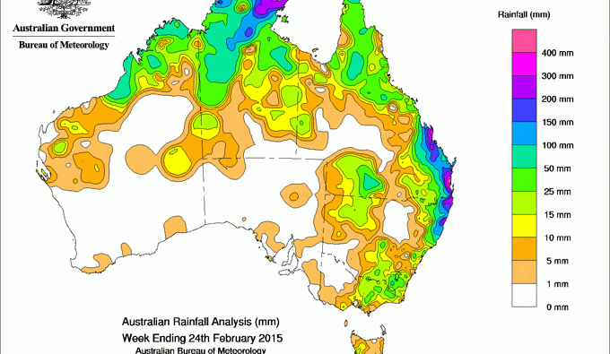 Weekly rainfall wrap, week ending 24 Feb 2015