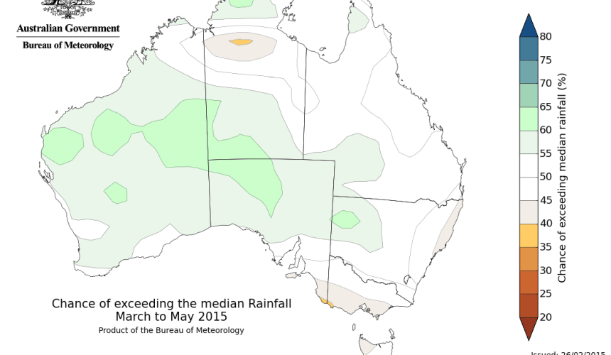 Seasonal climate outlook for Mar-May 2015