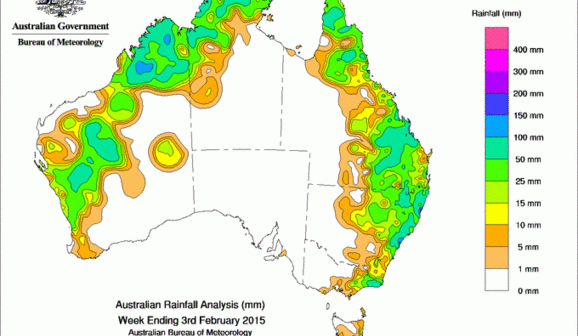 Weekly rainfall wrap, week ending 3 Feb 2015