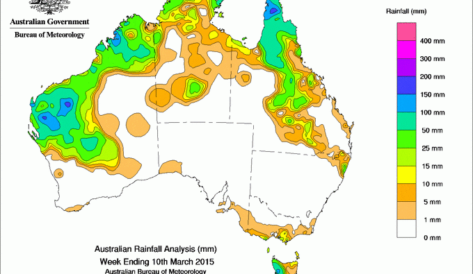Weekly rainfall wrap, week ending 10 Mar 2015