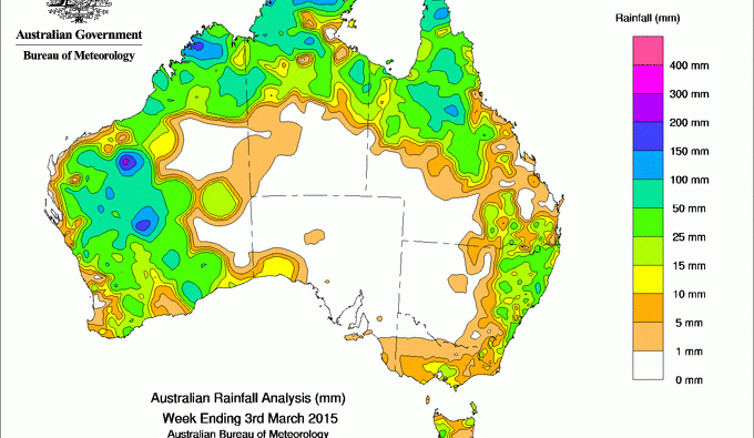 Weekly rainfall wrap, week ending 3 Mar 2015