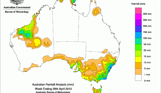 Weekly rainfall wrap, week ending 28 Apr 2015