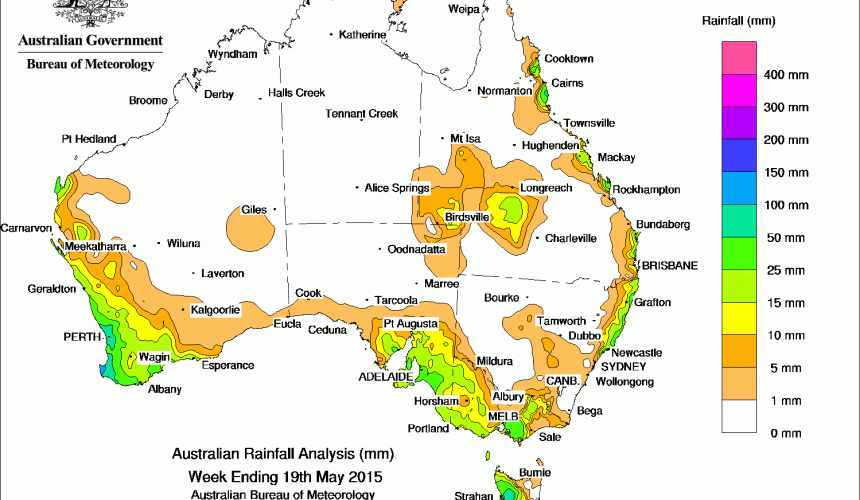 Weekly rainfall wrap, week ending 19 May 2015