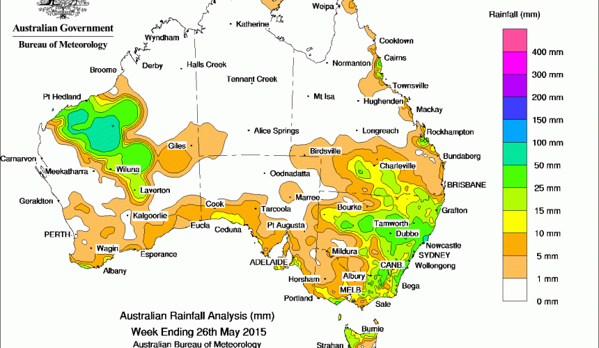 Weekly rainfall wrap, week ending 26 May 2015