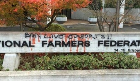 NFF HQ vandalised by ban live export activists