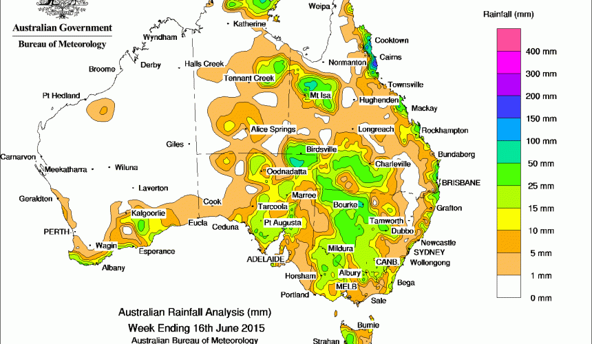 Weekly rainfall wrap, week ending 16 June 2015