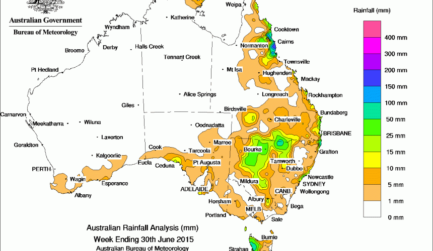 Weekly rainfall wrap, week ending 30 Jun 2015