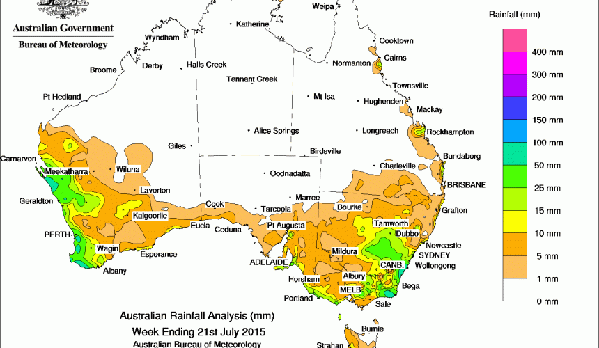 Weekly rainfall wrap, week ending 21 July 2015