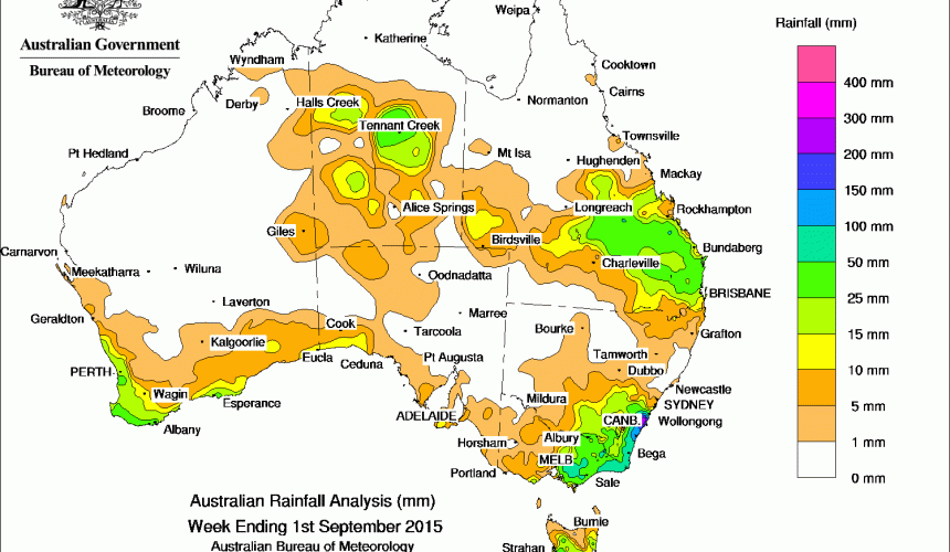 Weekly rainfall wrap, week ending 1 Sep 2015