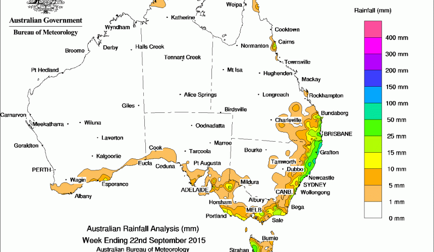 Weekly rainfall wrap, week ending 23 Sep 2015