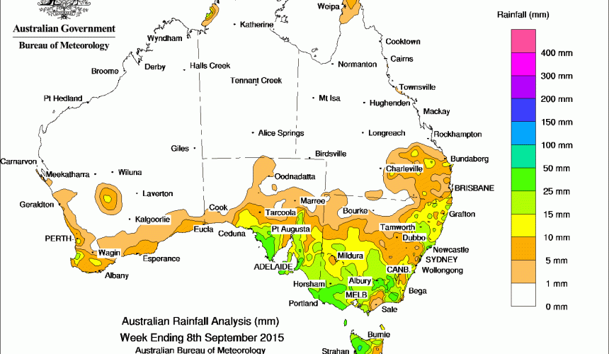 Weekly rainfall wrap, week ending 8 Sep 2015