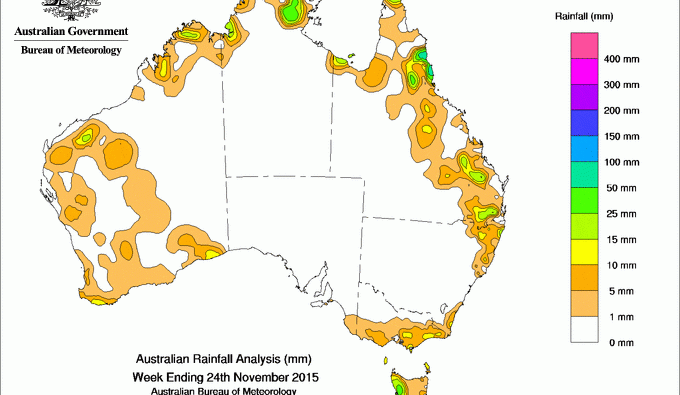 Weekly rainfal wrap, week ending 24 Nov 2015