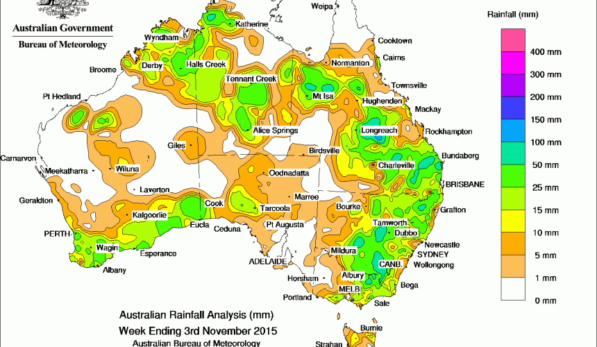 Weekly rainfall wrap, week ending 3 Nov 2015