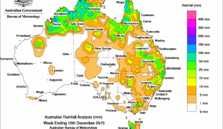 Weekly rainfall wrap, week ending 15 Dec 2015