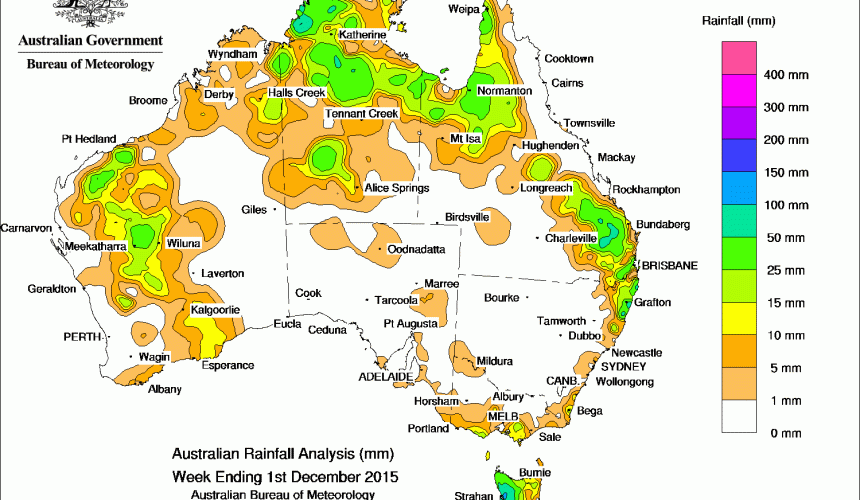 Weekly rainfall wrap, week ending 1 Dec 2015