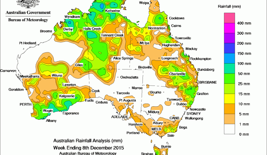 Weekly rainfall wrap, week ending 8 Dec 2015