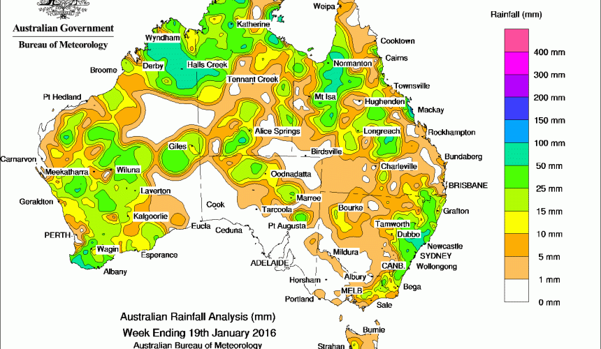 Weekly rainfall wrap, week ending 20 Jan 2016