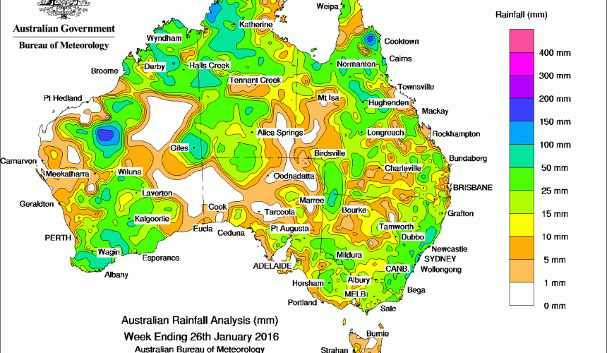 Weekly rainfall wrap, week ending 27 Jan 2016