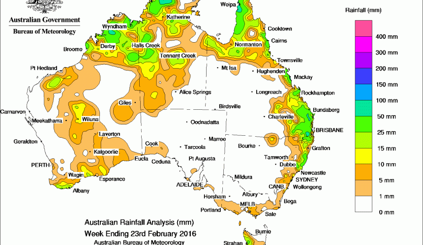 Weekly rainfall wrap, week ending 23 Feb 2016