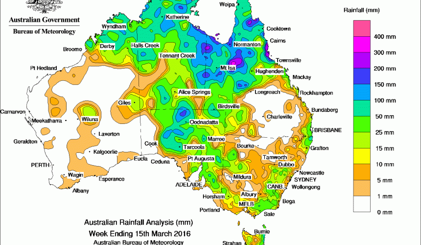 Weekly rainfall wrap, week ending 15 March 2016