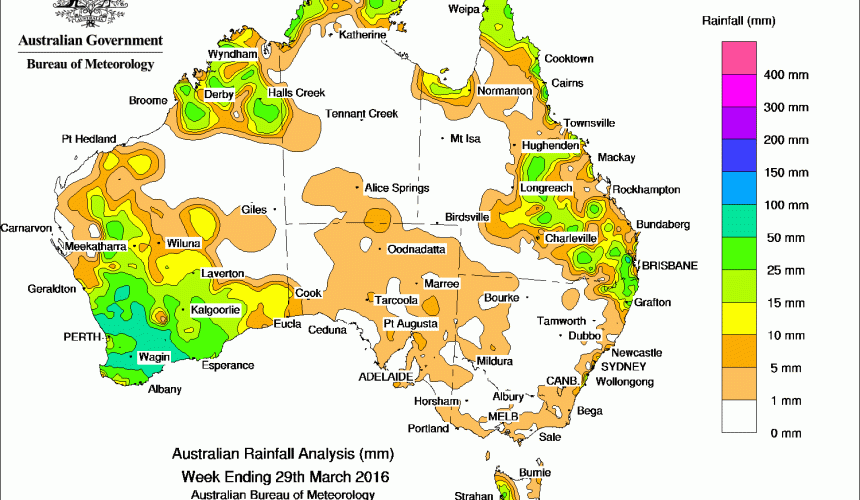 Weekly rainfall wrap, week ending 29 March 2016