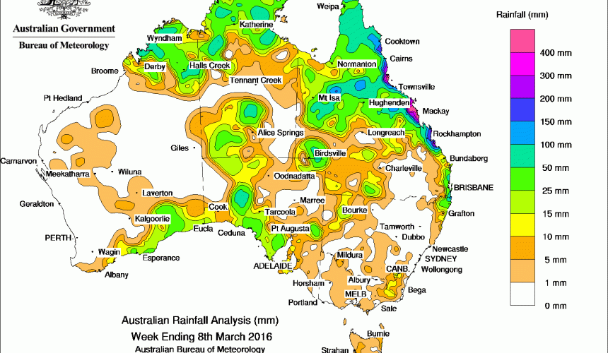 Weekly rainfall wrap, week ending 8 Mar 2016