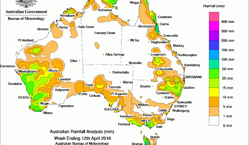 Weekly rainfall wrap, week ending 12 Apr 2016