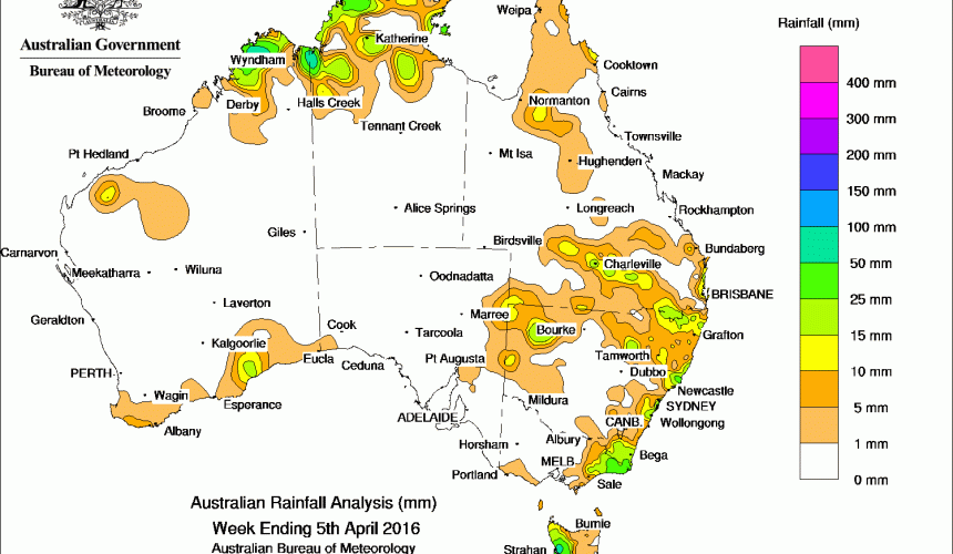 Weekly rainfall wrap, week ending 5 April 2016