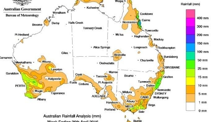 Weekly rainfall wrap, week ending 26 April 2016